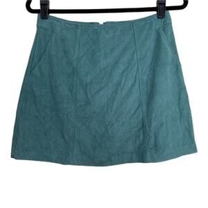 Kendall + Kylie Teal Suede Mini Skirt Medium